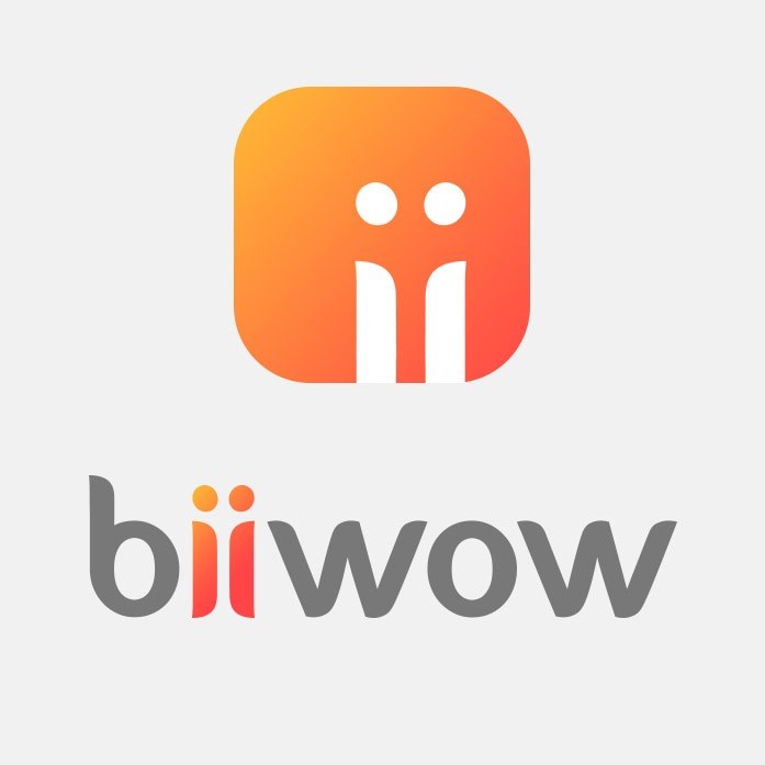 The biiwow logo: a warm orange rounded square with two friendly figures, above the biiwow wordmark